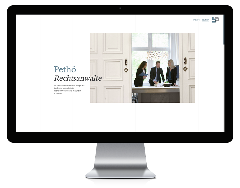 Homepage der Rechtsanwaltskanzlei Pethö