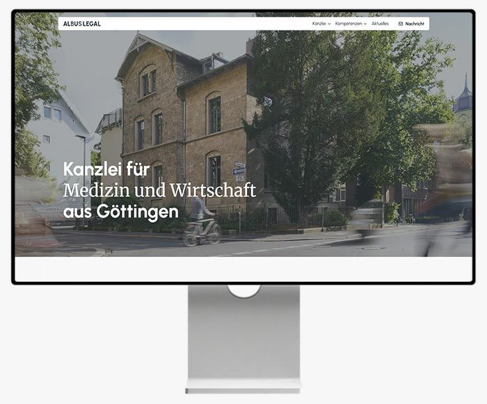 Website der Kanzlei Albus Legal