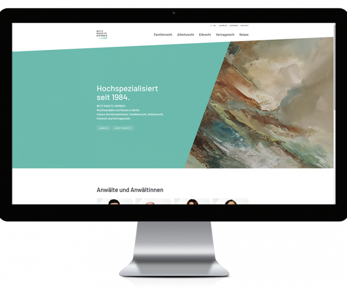 Website der Kanzlei Betz Rakete Dombek