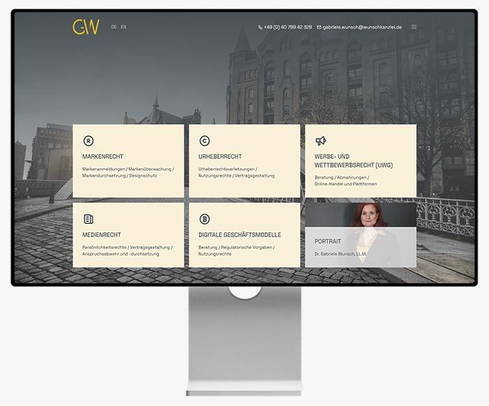 Webdesign für Markenrecht Dr. Gabriele Wunsch