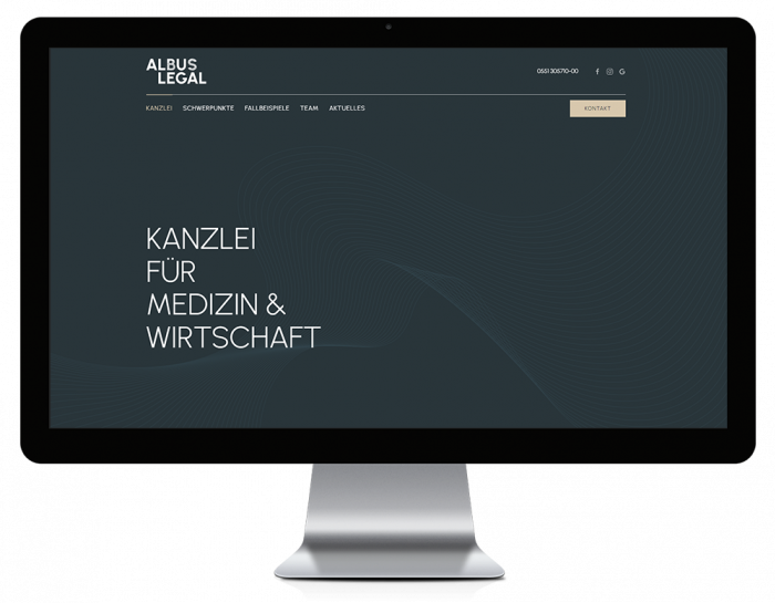 Website der Kanzlei Albus Legal