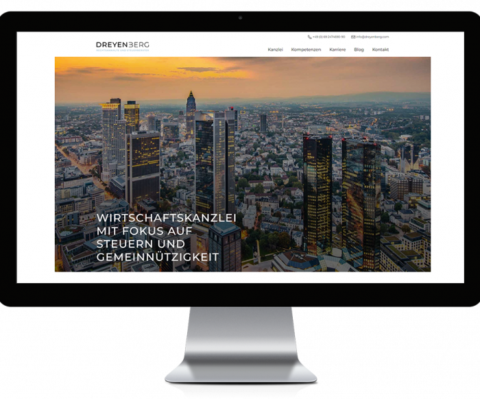 Website der Rechtsanwälte und Steuerberater Dreyenberg